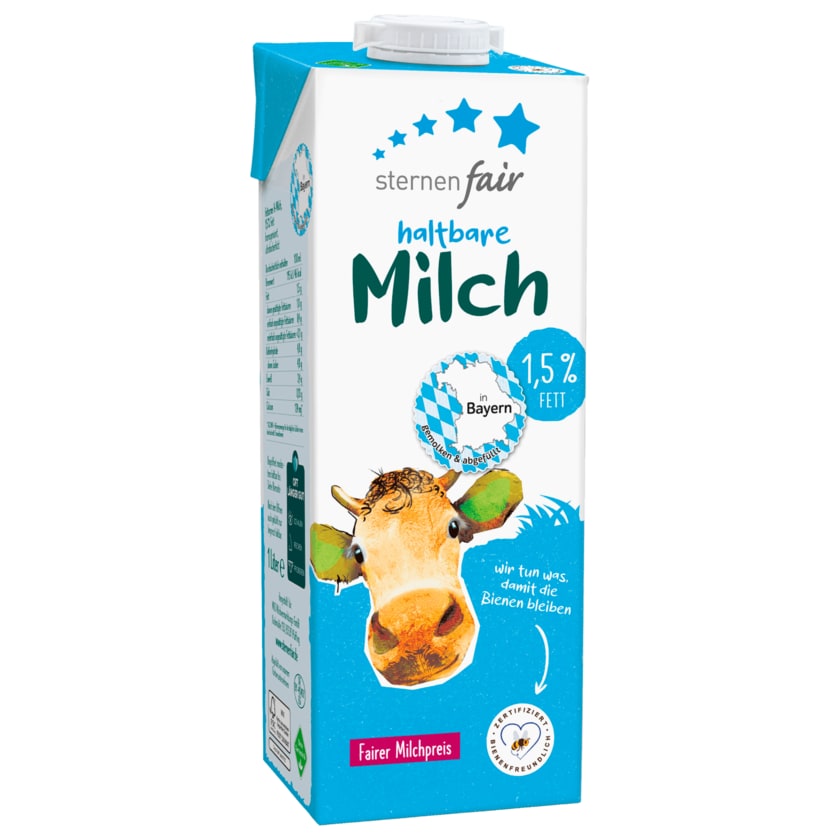 Sternenfair Fettarme H-Milch 1,5% 1l